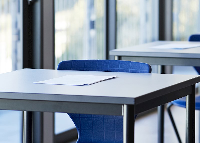 Empty school desks